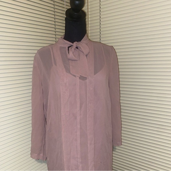 Chic Pink Sheer Dress Club Monaco Silk Pink 6 - Picture 4 of 12